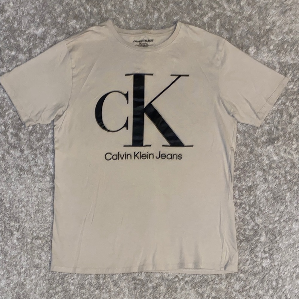 Boys Tan Calvin Klein Tee- large